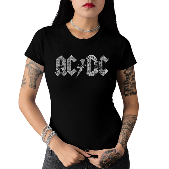 Women's Word Art T-Shirt - ACDC - Picture 1 of 2